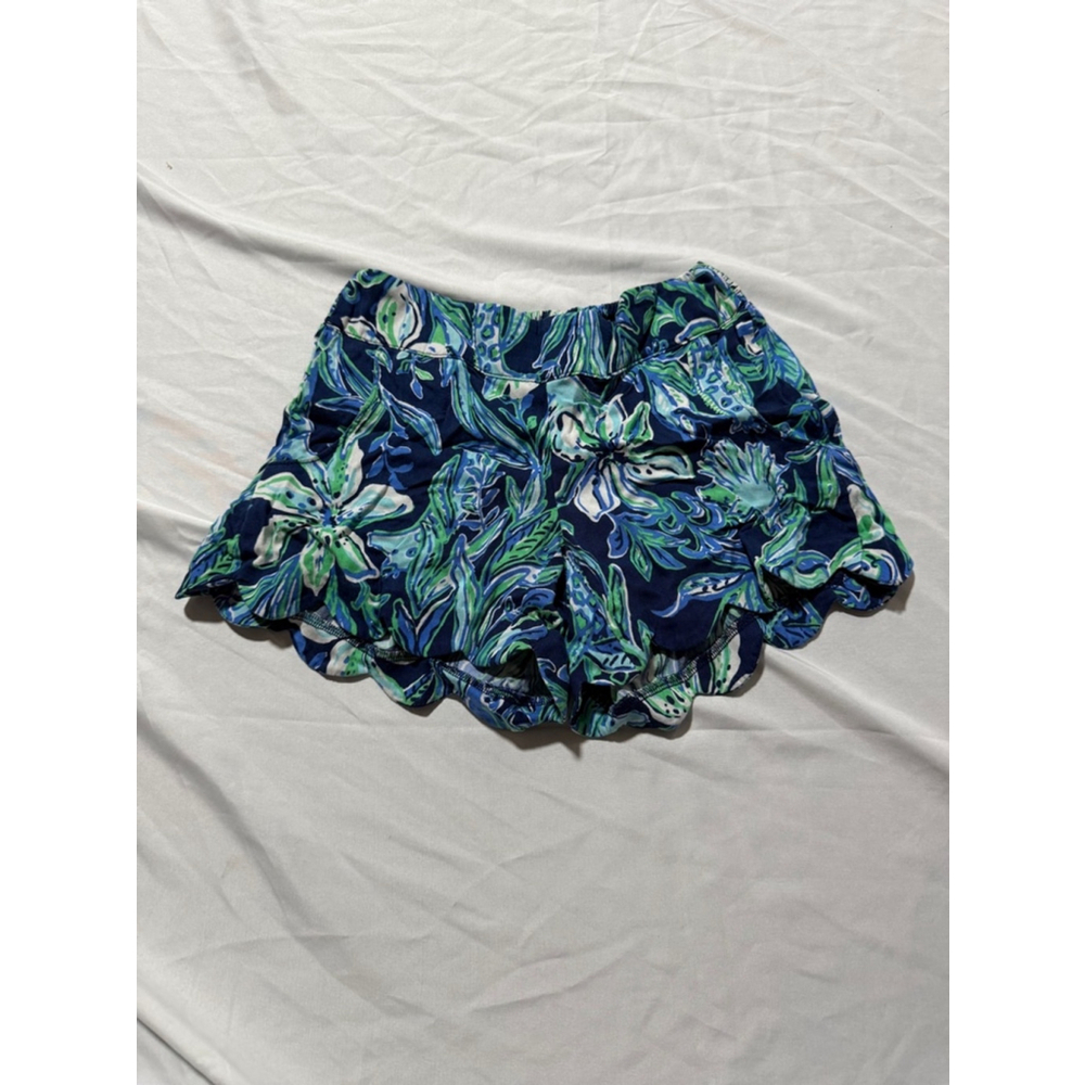 Girls Lilly Pulitzer Shorts XXS Blue Green Floral - Picture 1 of 4